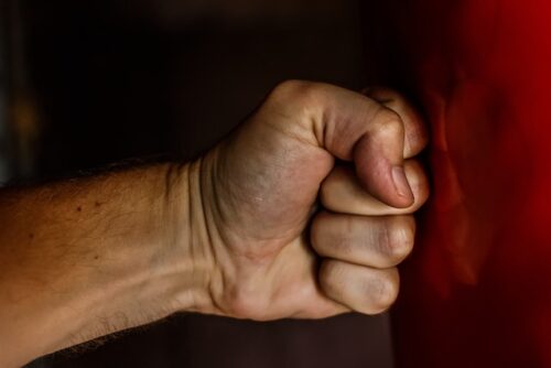 fist punching surface